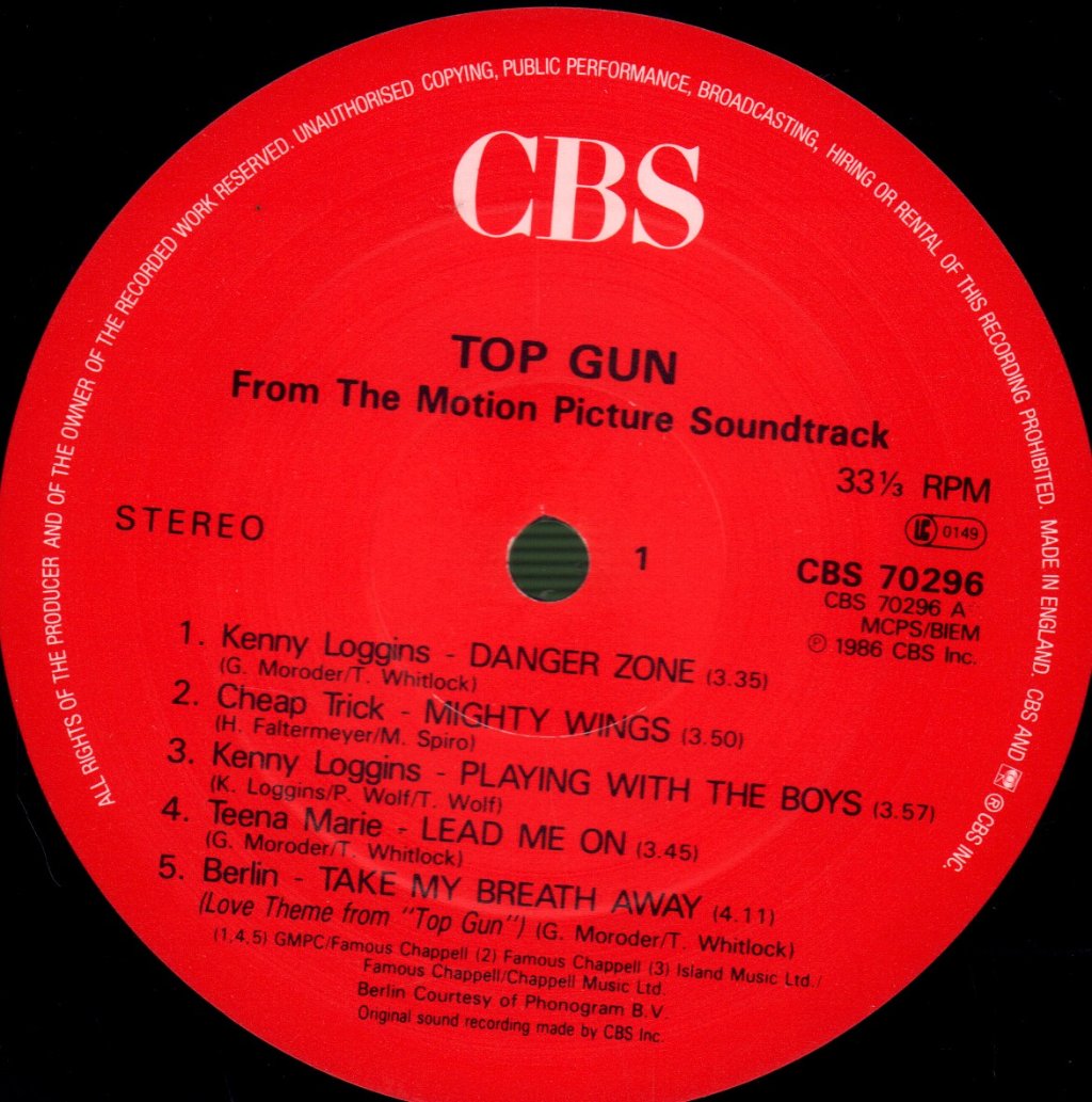 Various Artists - Top Gun (Original Motion Picture Soundtrack) - Lp
