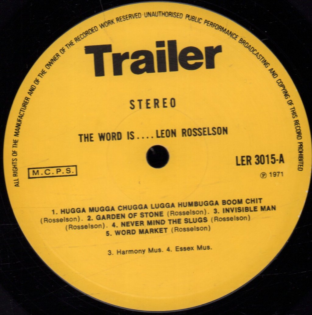 Leon Rosselson - My Word Is Hugga Mugga Chugga Lugga Humbugga Boom Chit - Lp
