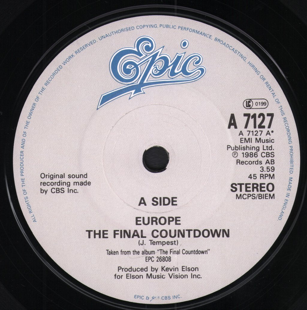 Europe - Final Countdown - 7 Inch