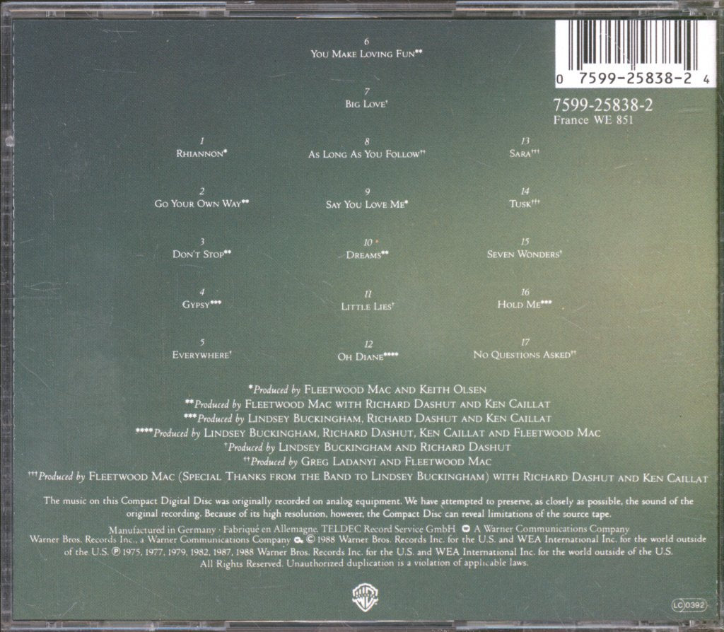 Fleetwood Mac - Greatest Hits - Cd