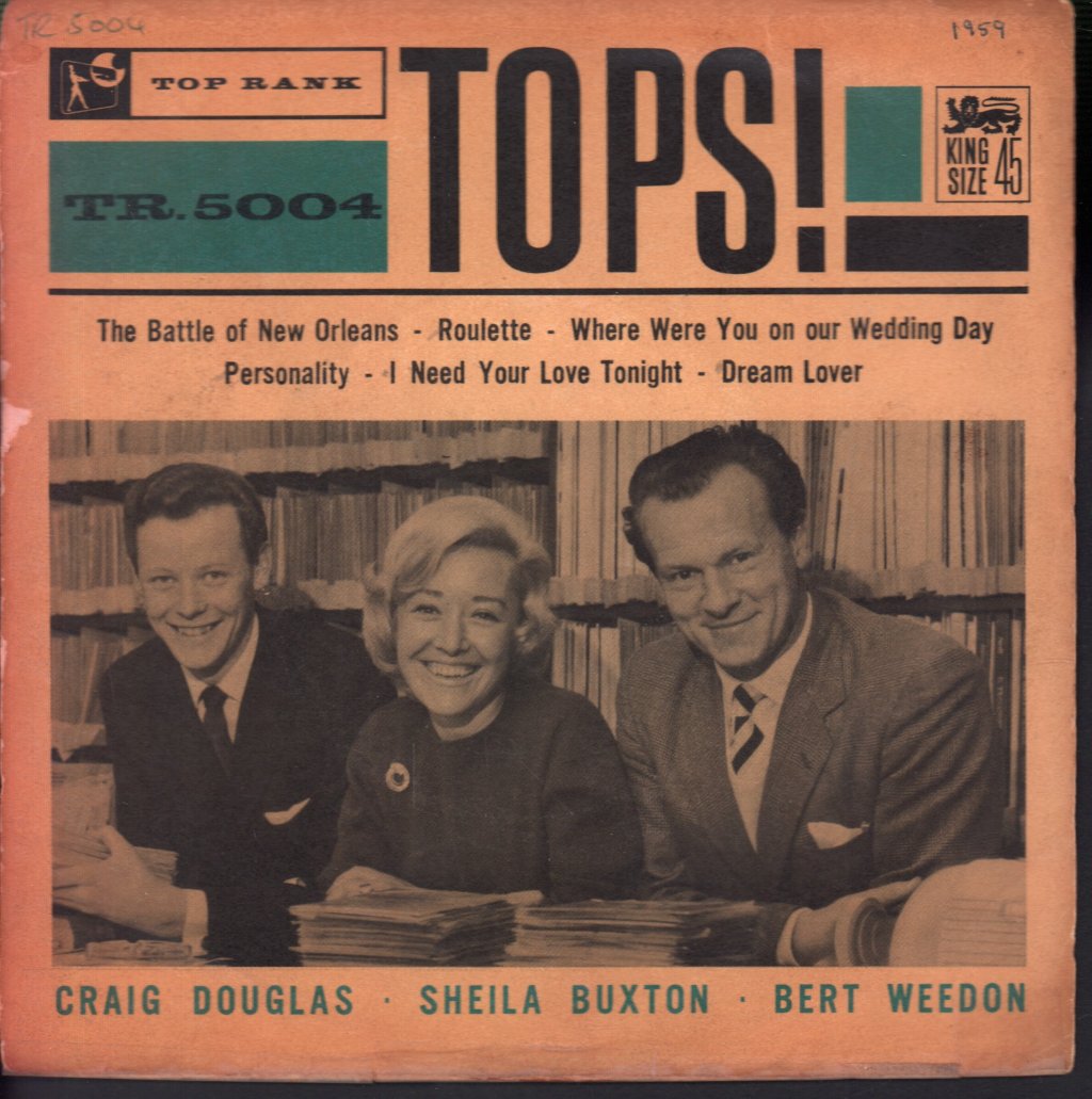 Bert Weedon, Sheila Buxton, Craig Douglas - Tops - 7 Inch