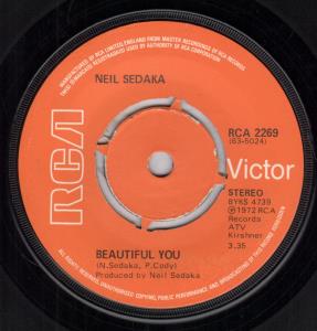 Neil Sedaka - Beautiful You - 7 Inch