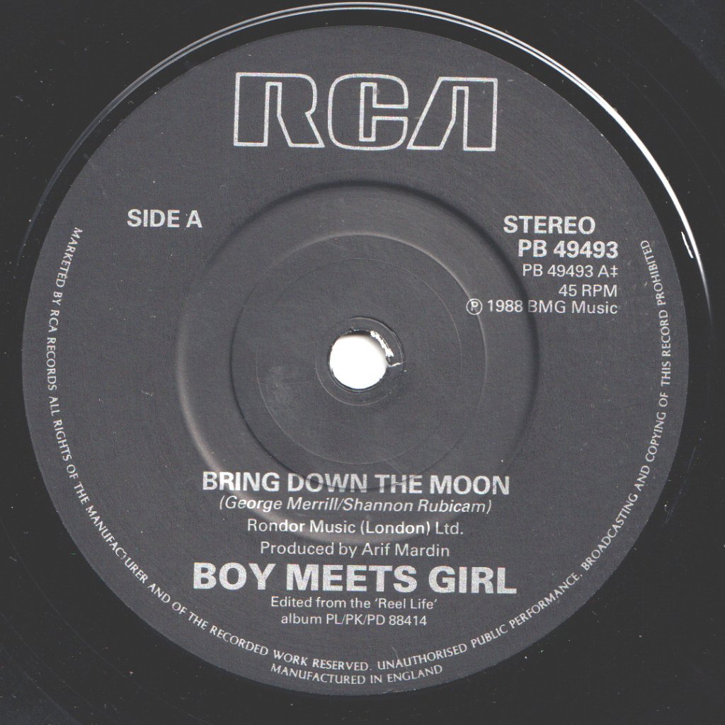 Boy Meets Girl (Pop) - Bring Down The Moon - 7 Inch
