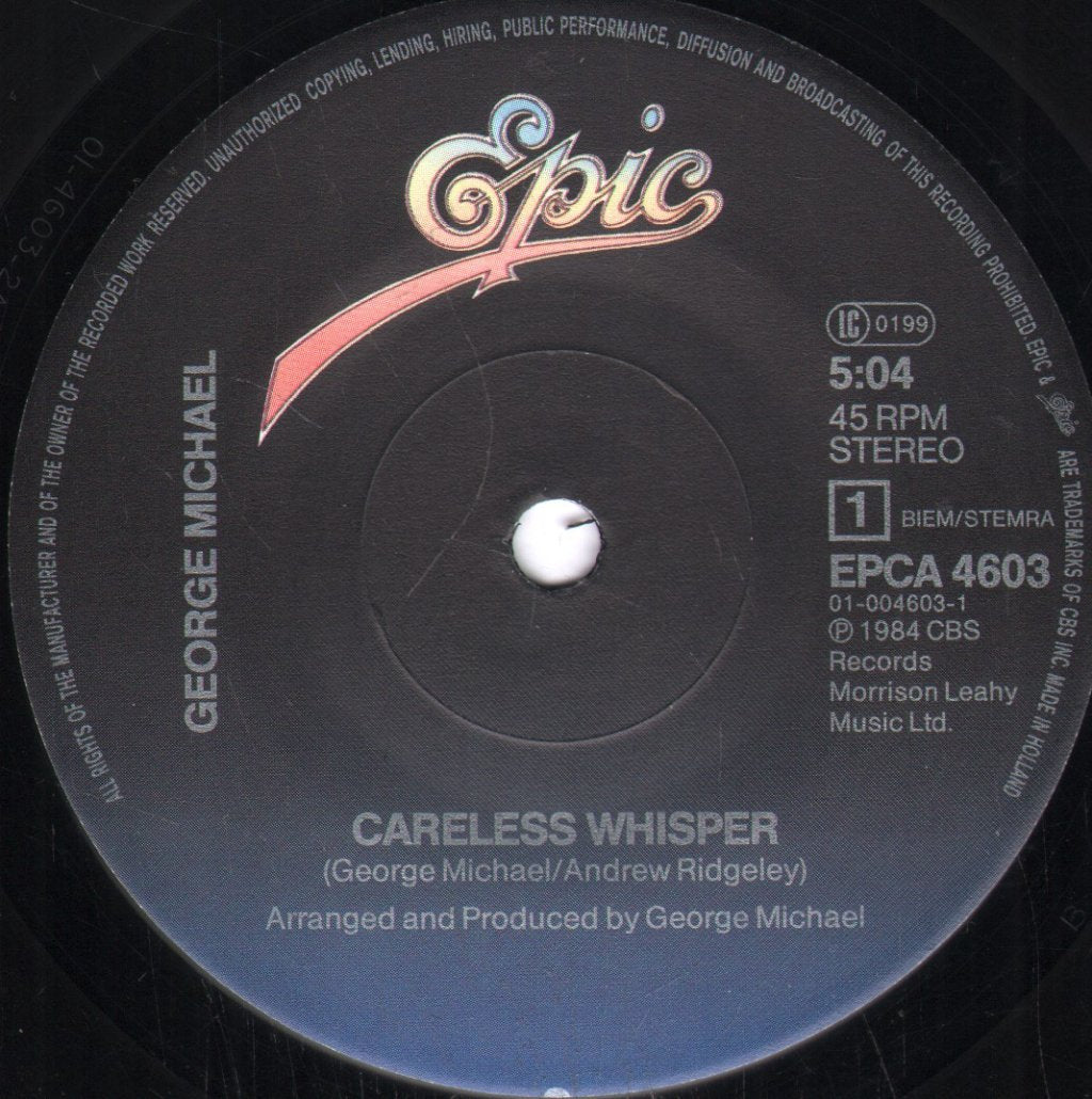 George Michael - Careless Whisper - 7 Inch