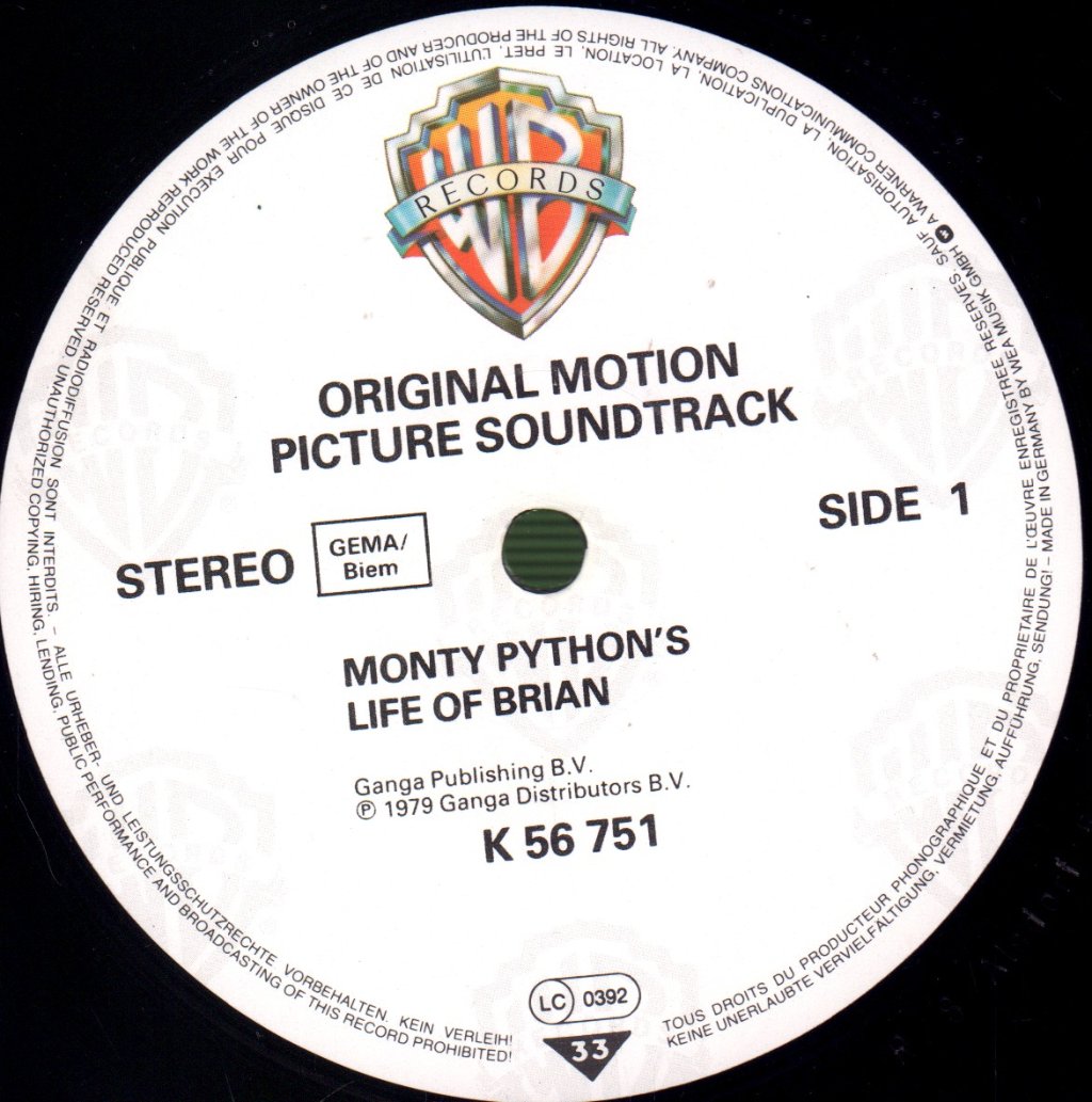 Monty Python - Life Of Brian (Original Soundtrack Recording) - Lp