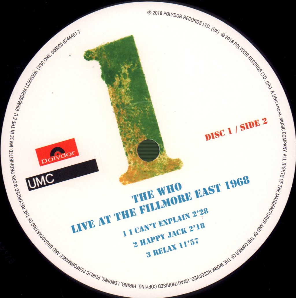 Who - Live At The Fillmore East 1968 - Triple Lp