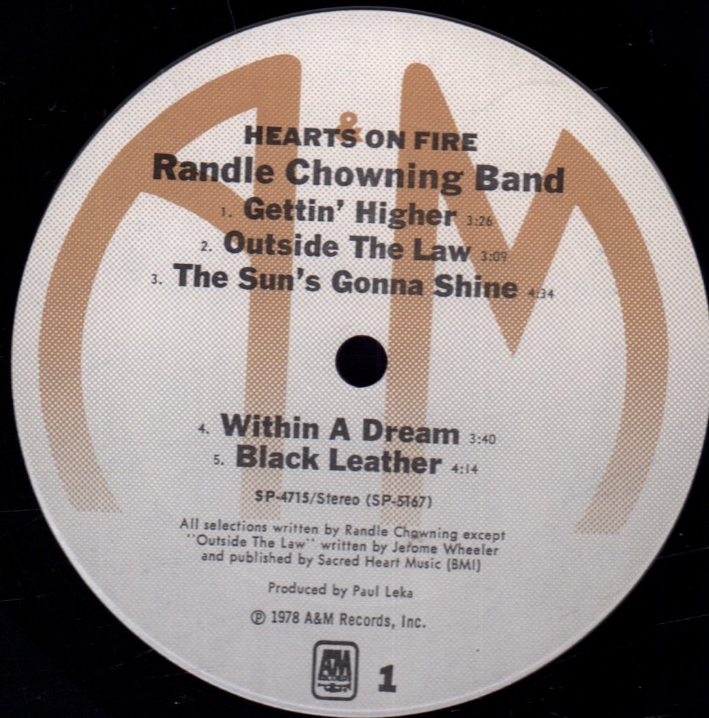 Randle Chowning Band - Hearts On Fire - Lp