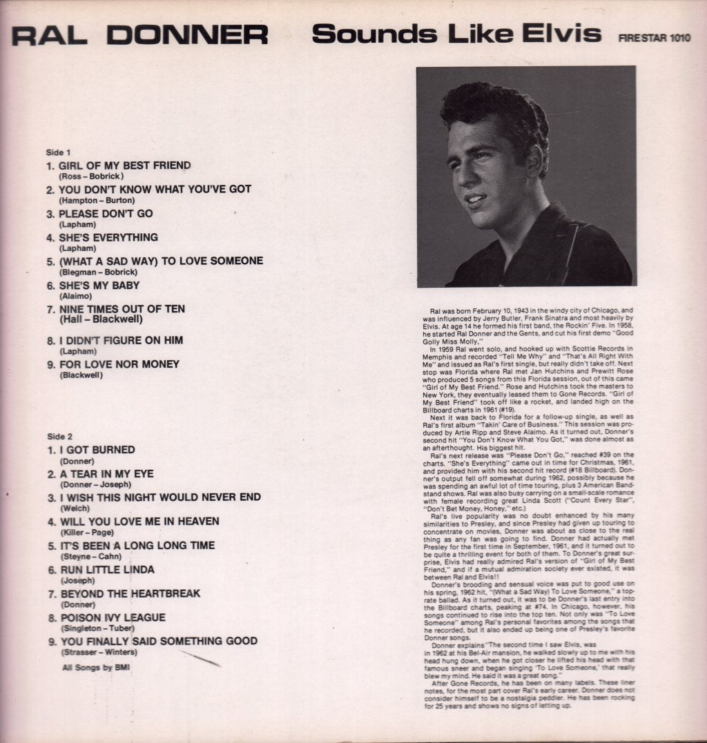 Ral Donner - Sounds Like Elvis - Lp