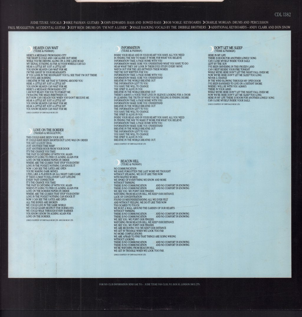 Judie Tzuke - Shoot The Moon - Lp