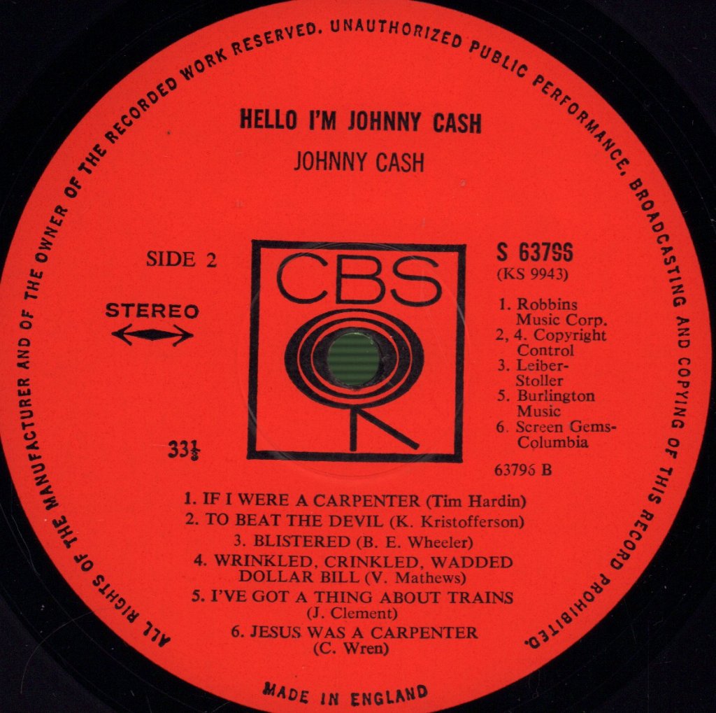 Johnny Cash - Hello, I'm Johnny Cash - Lp