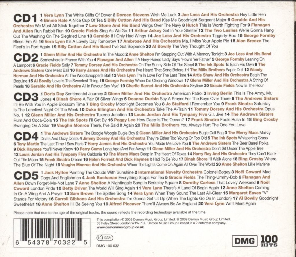 Various Artists - 100 Hits - Wartime Memories - Cd Set