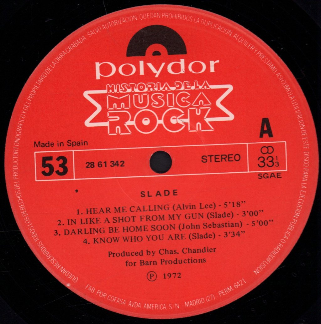 Slade - Historia De La Musica Rock - Lp