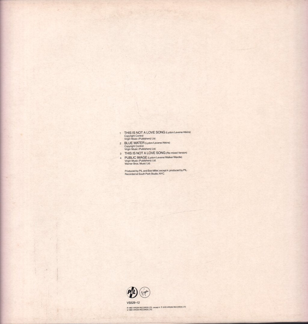 Public Image Ltd - This Is Not A Love Song - 12 Inch
