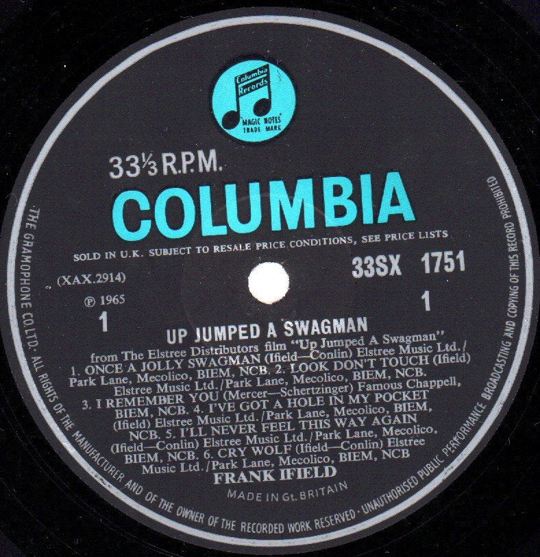 Frank Ifield - Up Jumped A Swagman - Lp