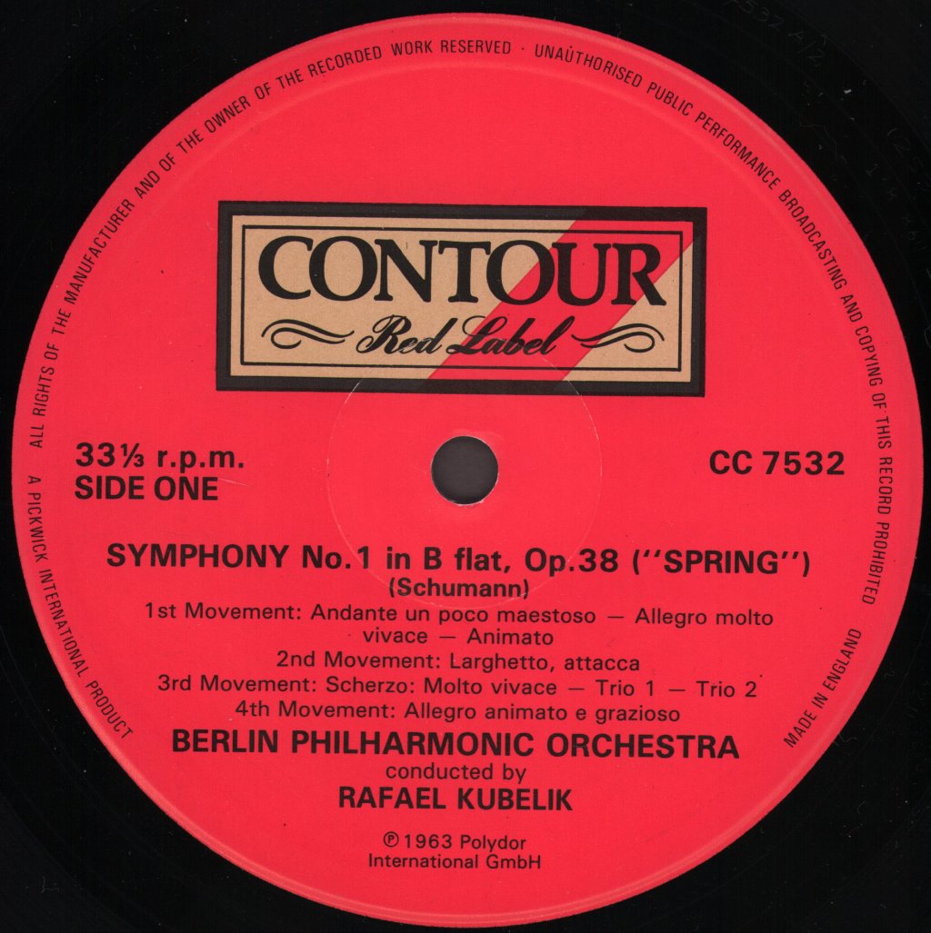 Rafael Kubelik / Berlin Philharmonic Orchestra - Schumann - Symphonies No 1 In B Flat, Op. 38 ("Spring") / No 4 In D Minor, Op. 120 - Lp