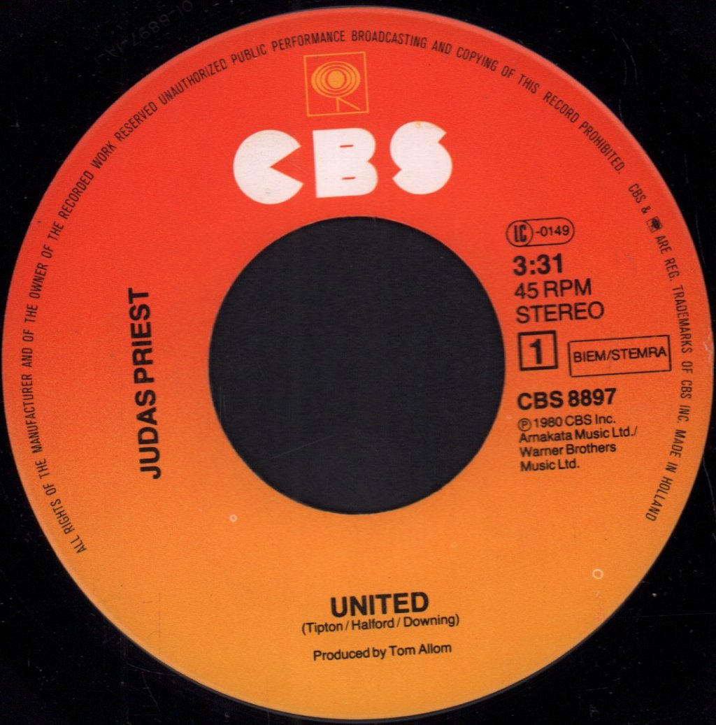 Judas Priest - United - 7 Inch