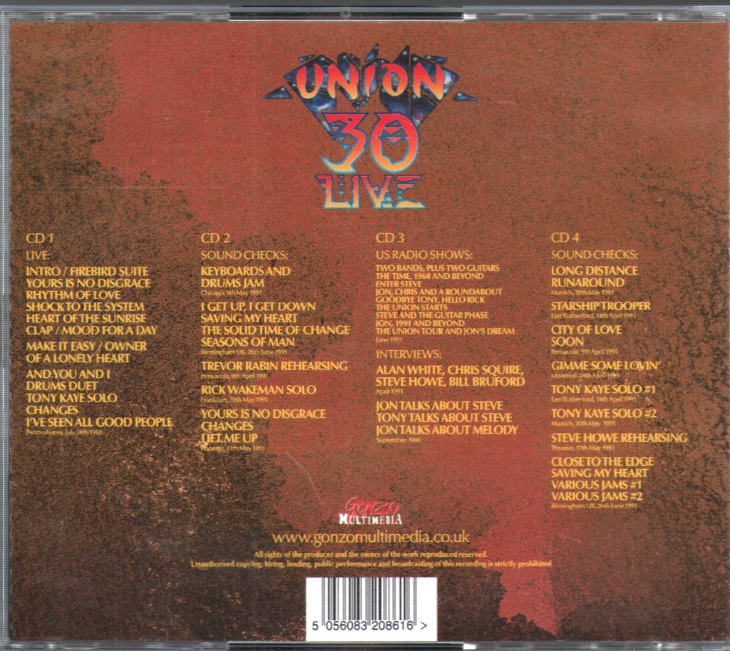 Yes - Union 30 Live Bonus Tracks & Tour Extras - Cd Set