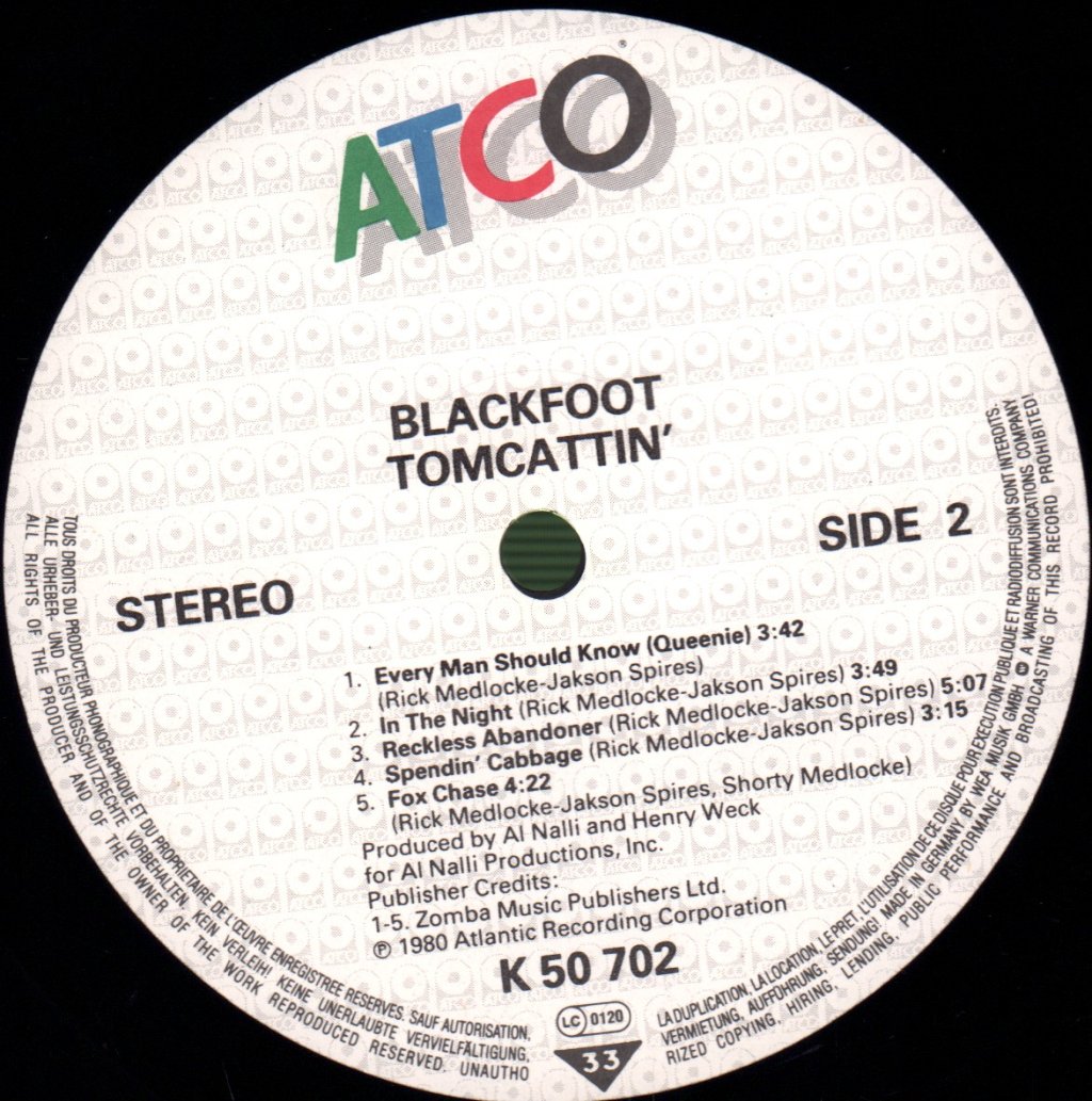 Blackfoot - Tomcattin - Lp