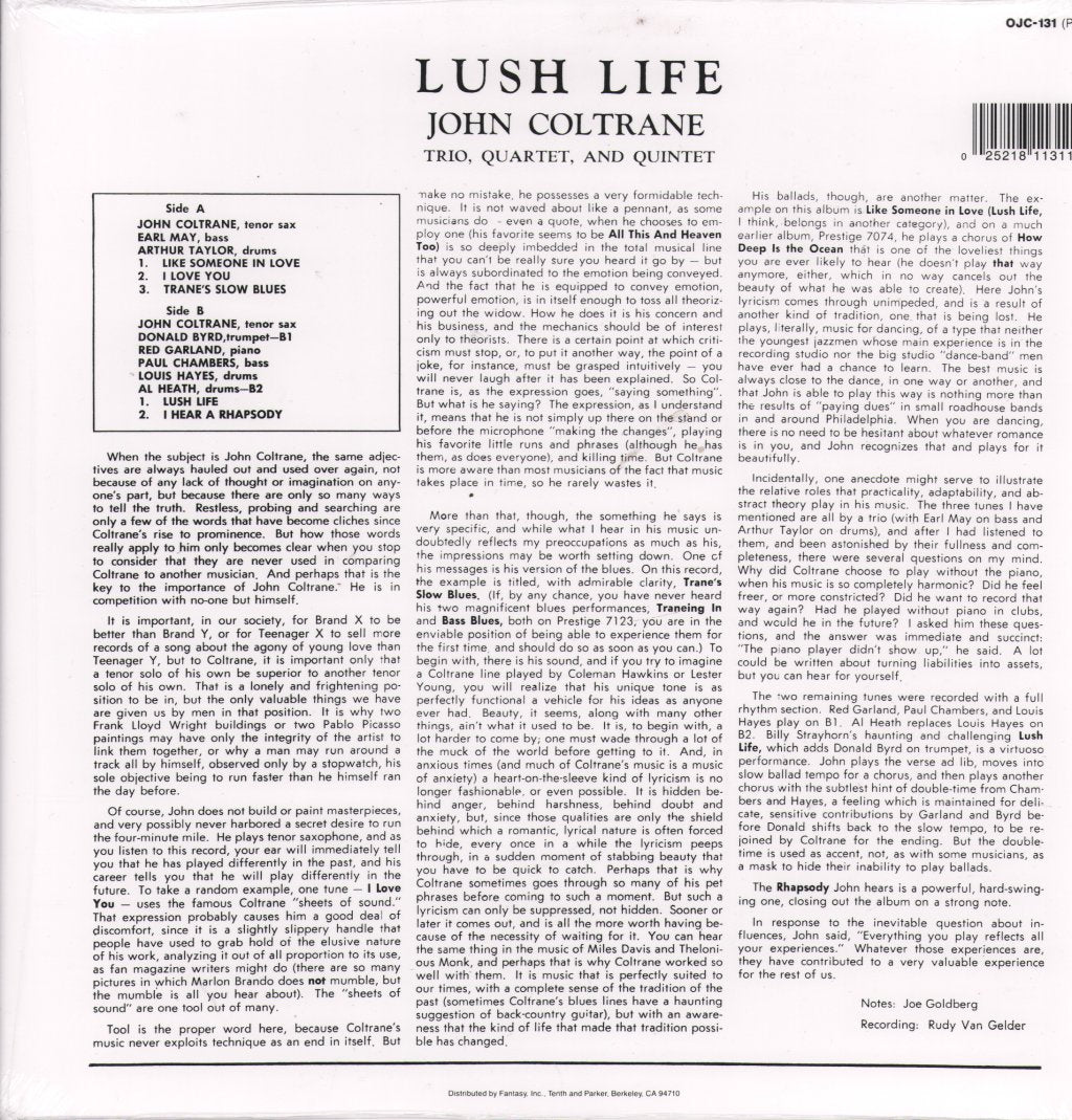John Coltrane - Lush Life - Lp