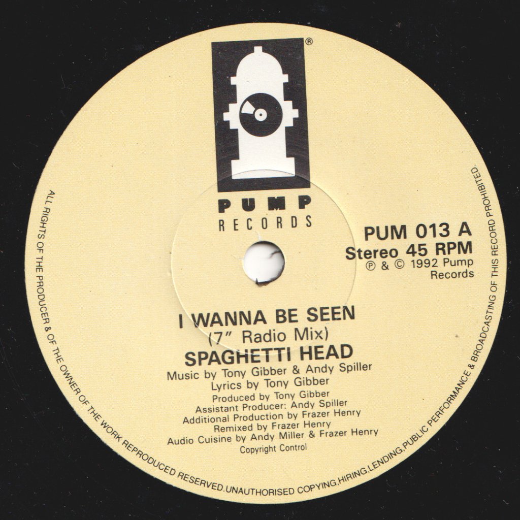 Spaghetti Head (90'S Group) - I Wanna Be Seen - 7 Inch