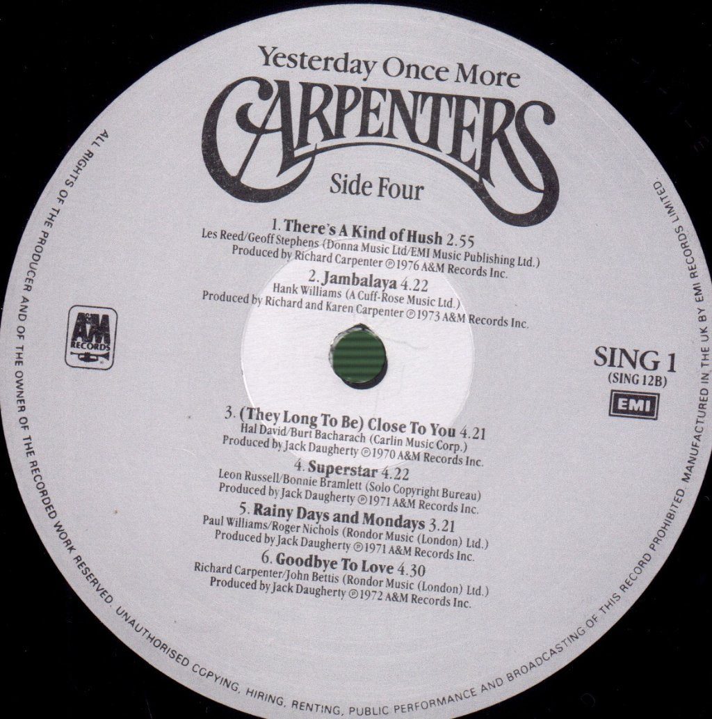 Carpenters - Yesterday Once More - Double Lp