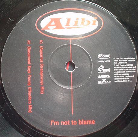 Alibi (90'S Group) - I'm Not To Blame - 12 Inch