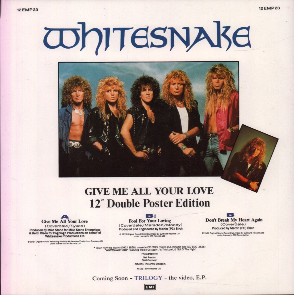 Whitesnake - Give Me All Your Love - 12 Inch