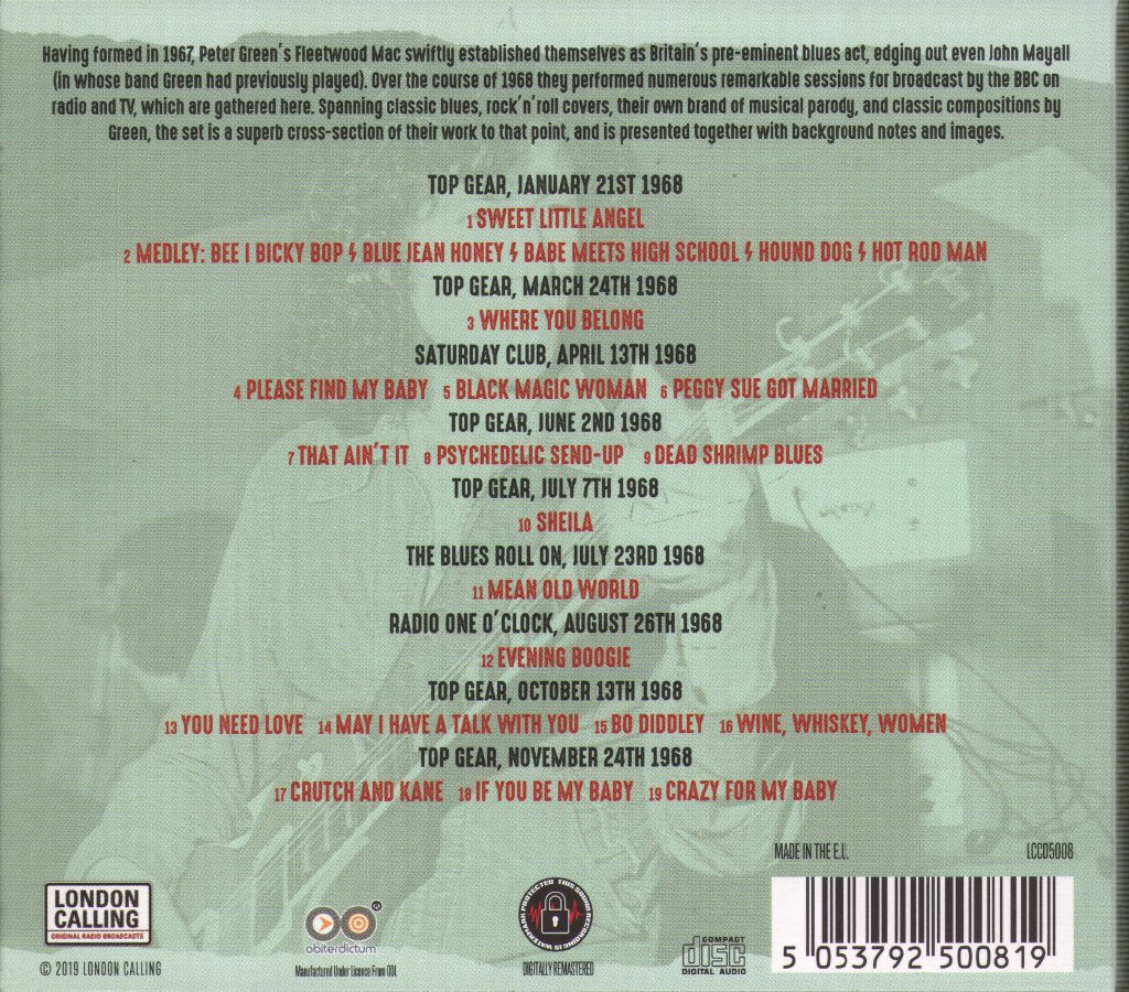 Fleetwood Mac - Original Live Broadcasts 1968 - Cd