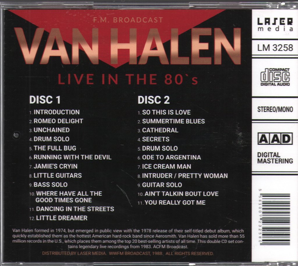 Van Halen - Live In The 80's - Double Cd