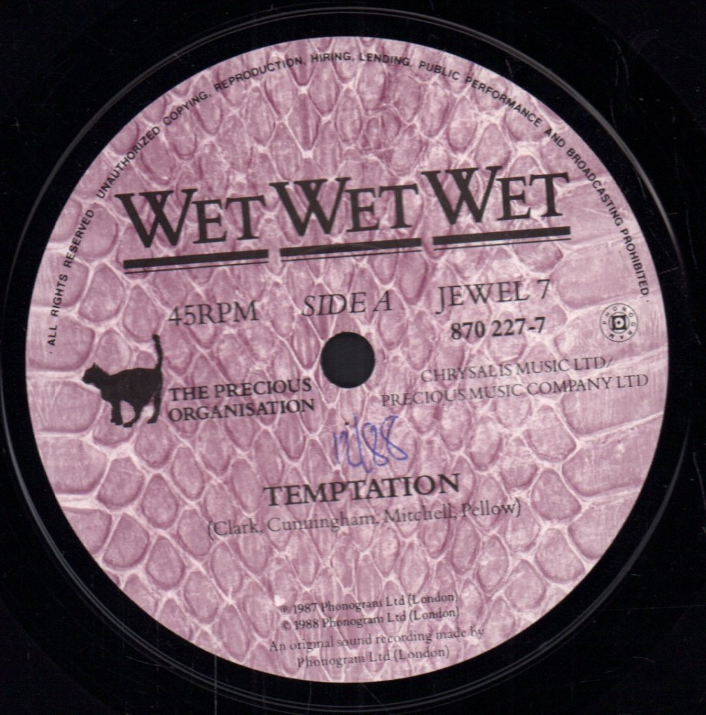 Wet Wet Wet - Temptation - 7 Inch