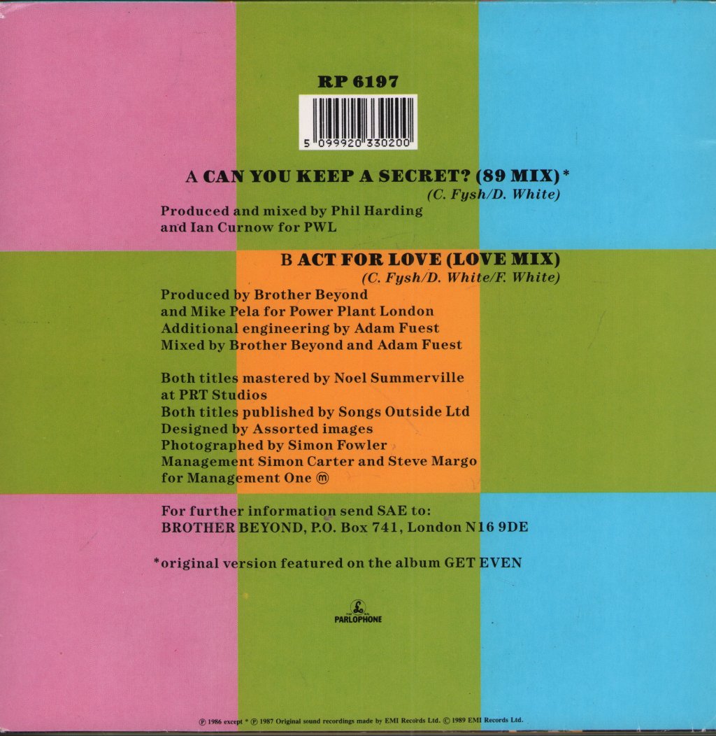 Brother Beyond - Can You Keep A Secret? - 7 Inch
