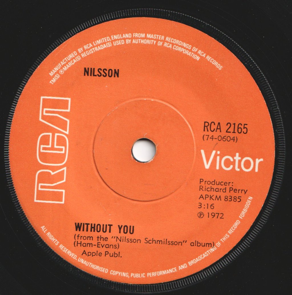 Nilsson - Without You - 7 Inch
