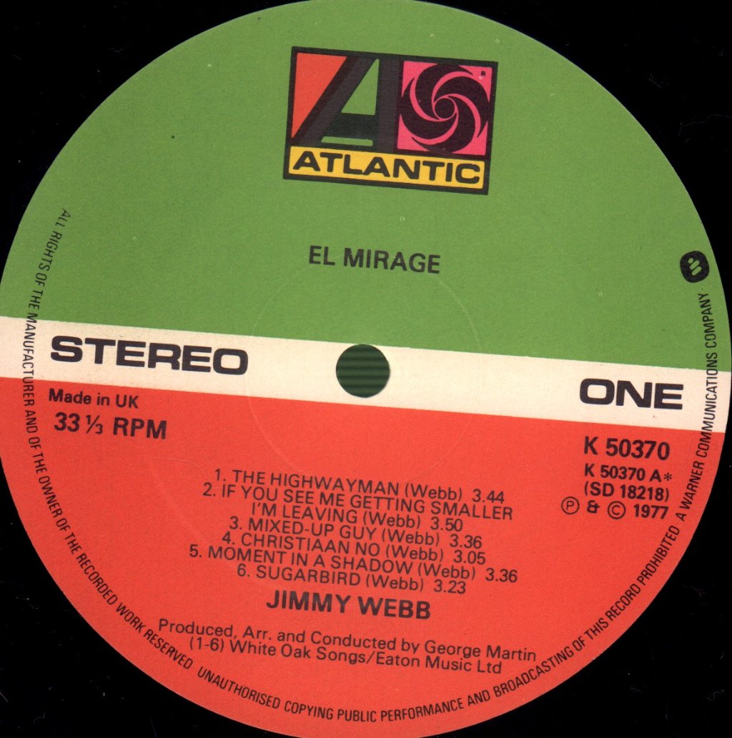 Jimmy Webb - El Mirage - Lp