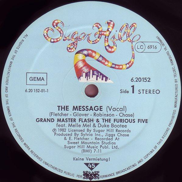 Grandmaster Flash And The Furious Five - Message - 12 Inch