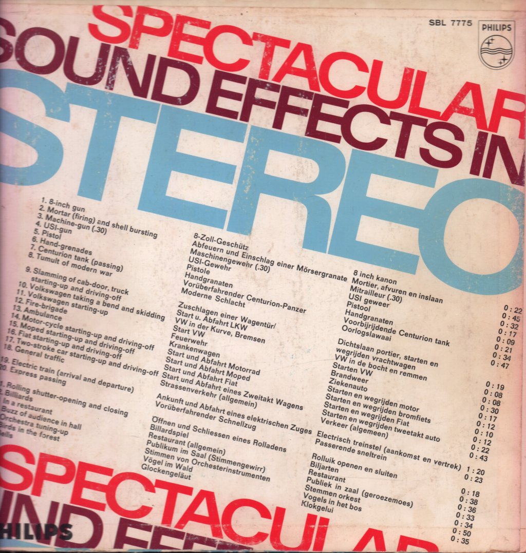 No Artist - Spectacular Sound Effects In Stereo - Lp