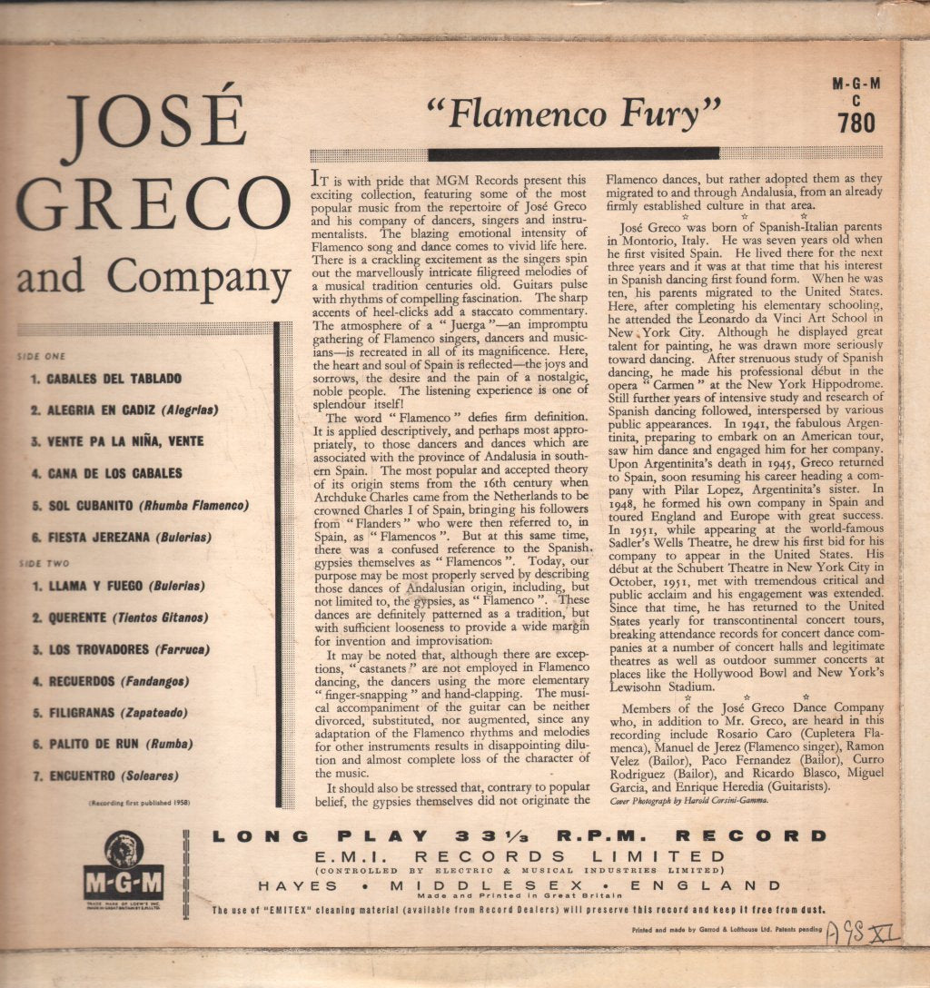 José Greco - Flamenco Fury - Lp