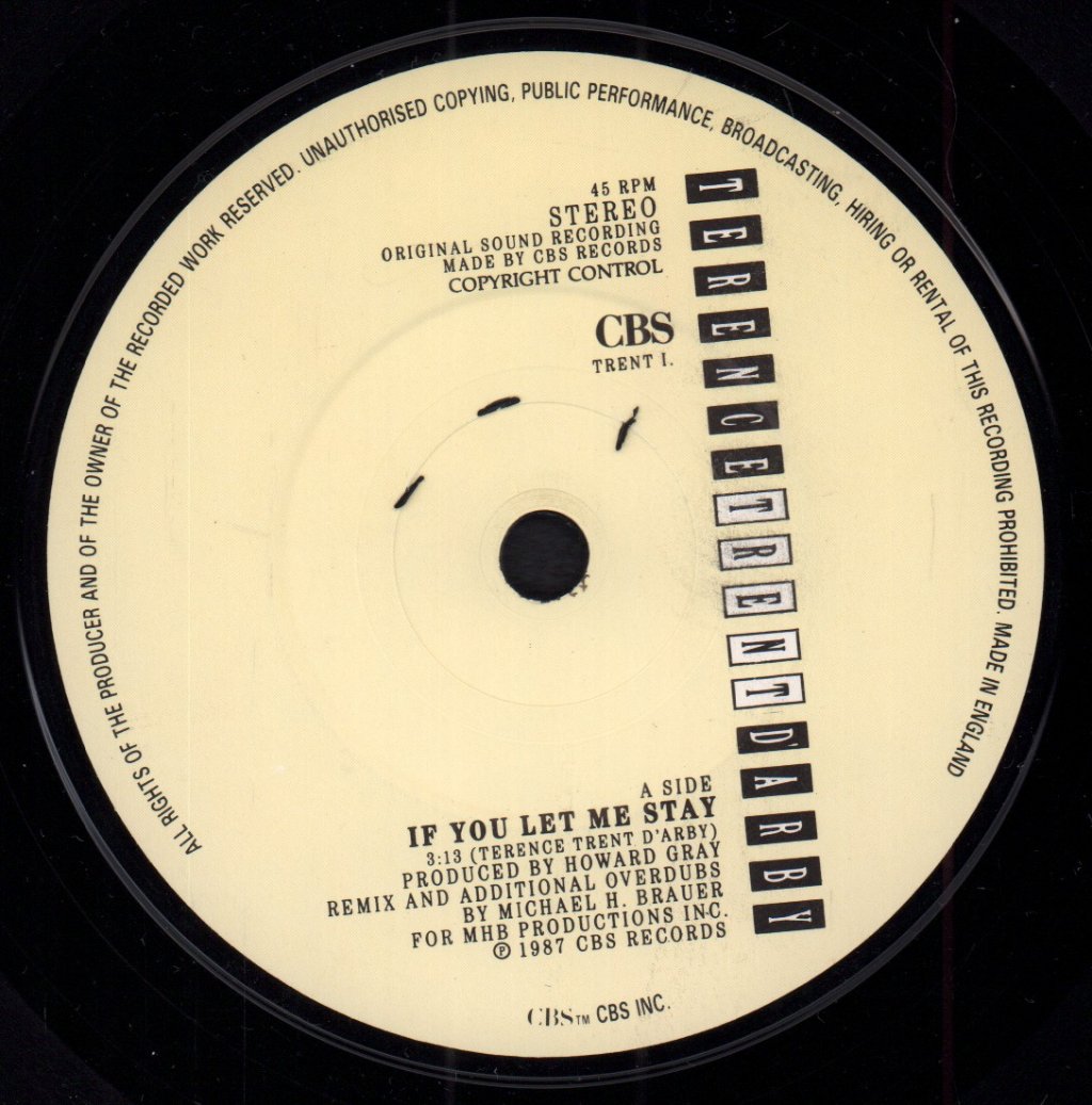 Terence Trent D'Arby - If You Let Me Stay - 7 Inch