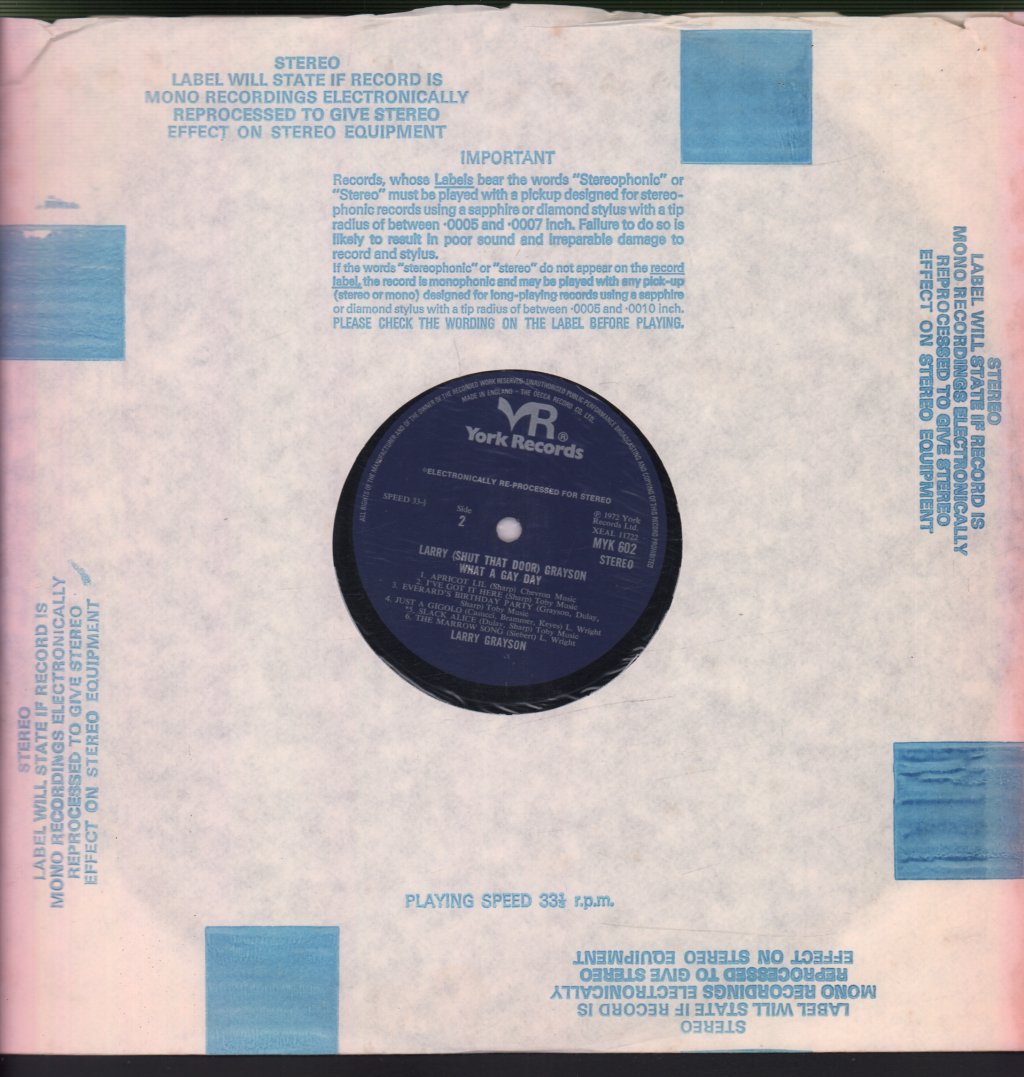 Larry Grayson - What A Gay Day - Lp