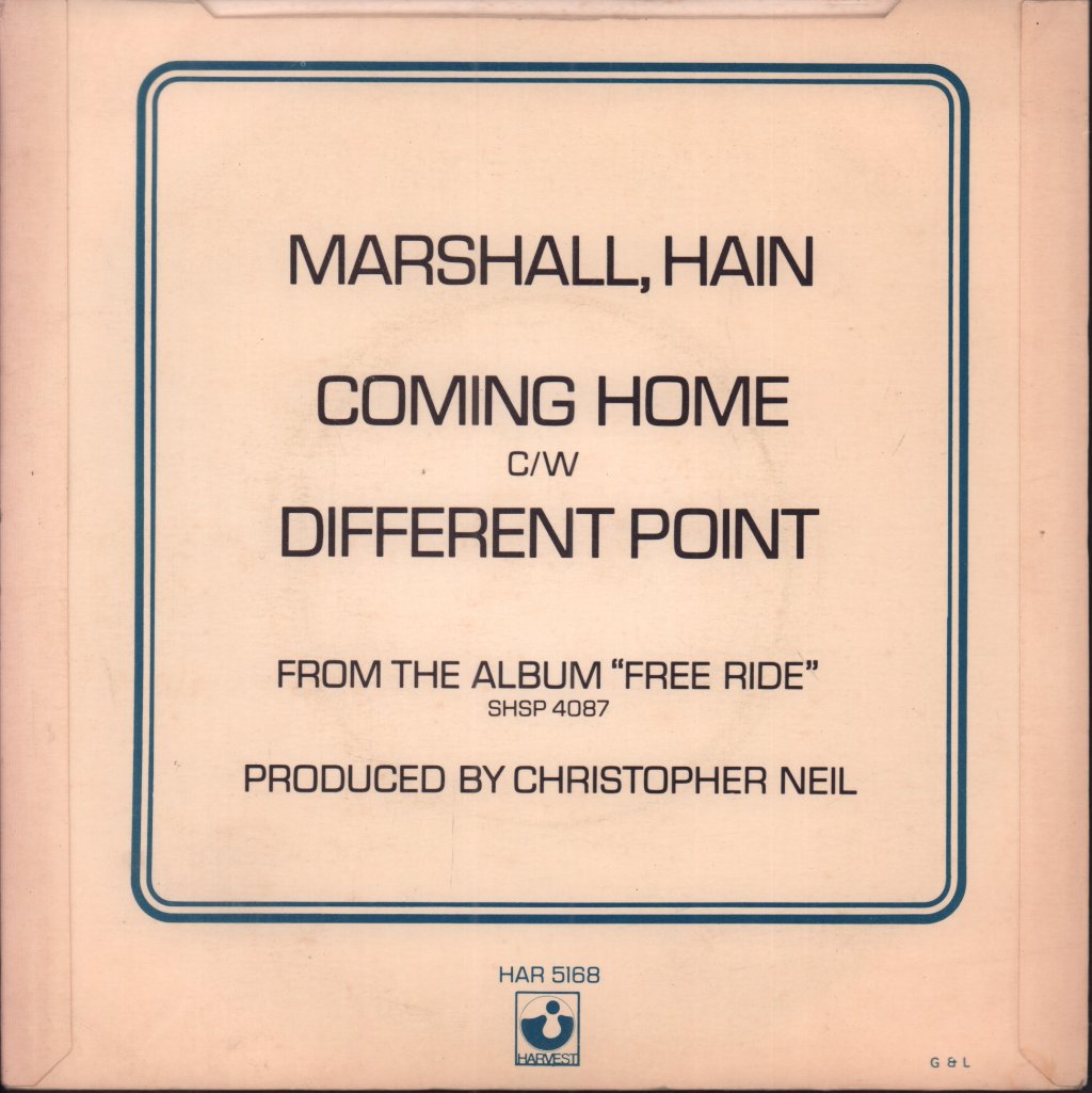 Marshall Hain - Coming Home - 7 Inch
