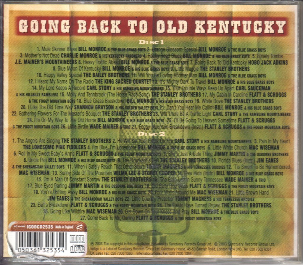 Various Artists - Going Back To Old Kentucky - Double Cd