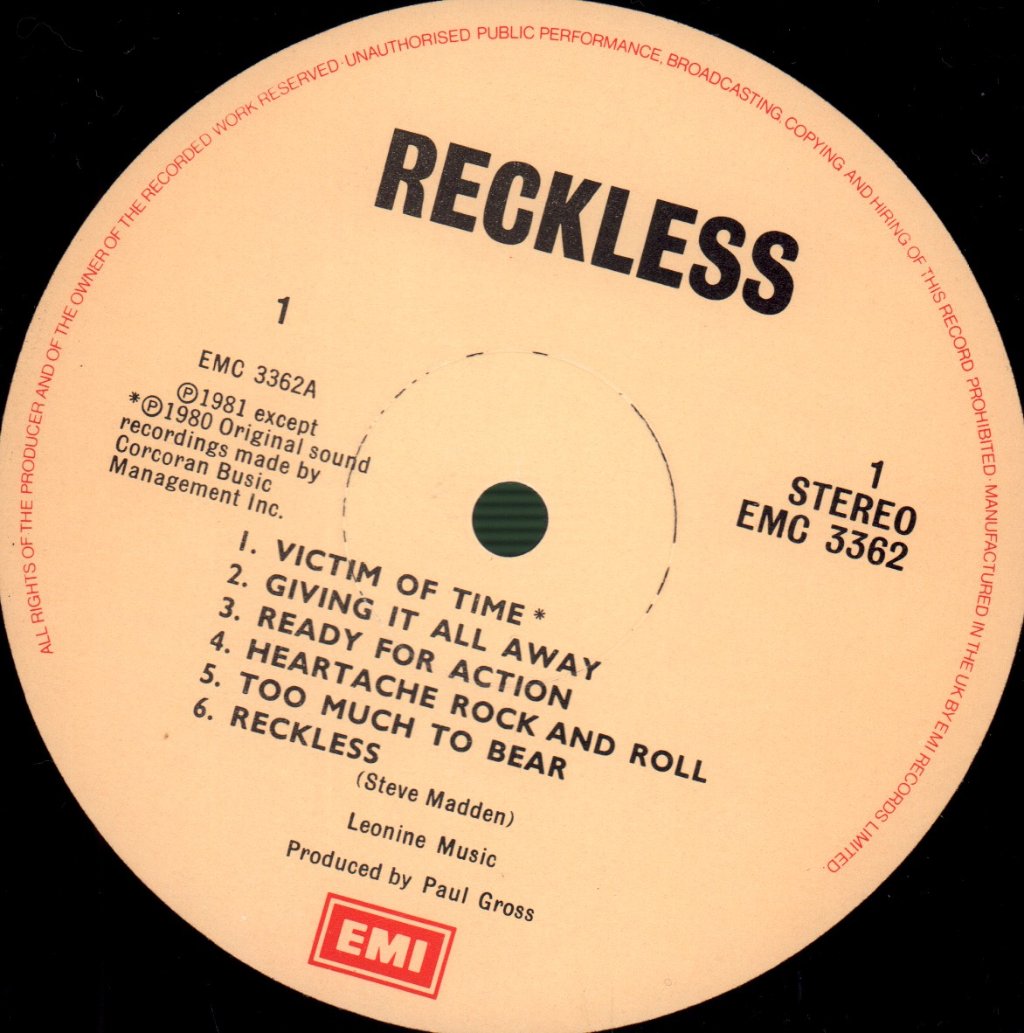 Reckless - Reckless - Lp