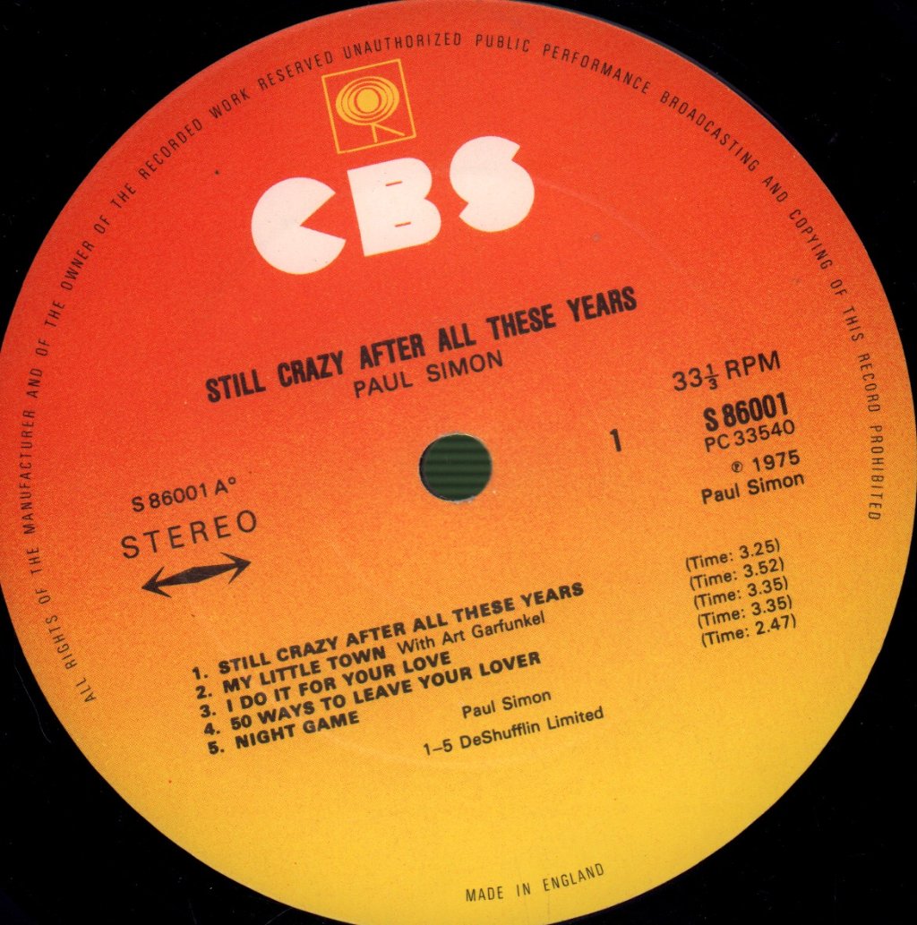 Paul Simon - Still Crazy After All These Years - Lp