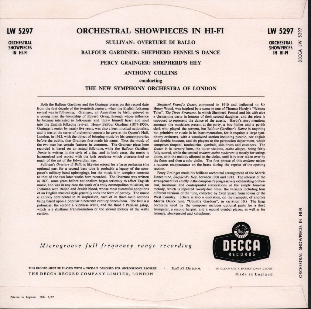 Anthony Collins / New Symphony Orchestra Of London - Orchestral Showpieces In Hi-Fi - 10 Inch
