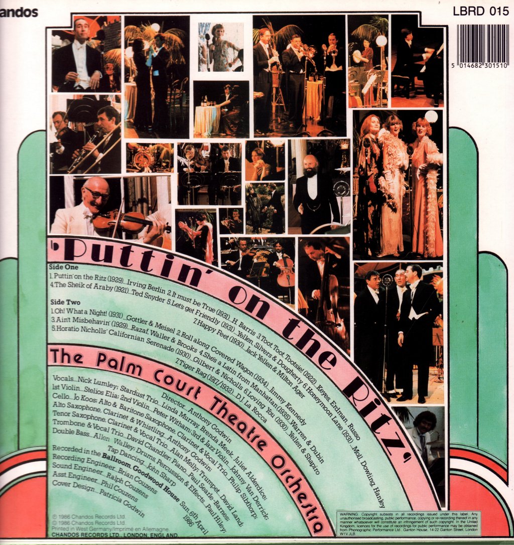 Palm Court Theatre Orchestra - Puttin' On The Ritz - Lp