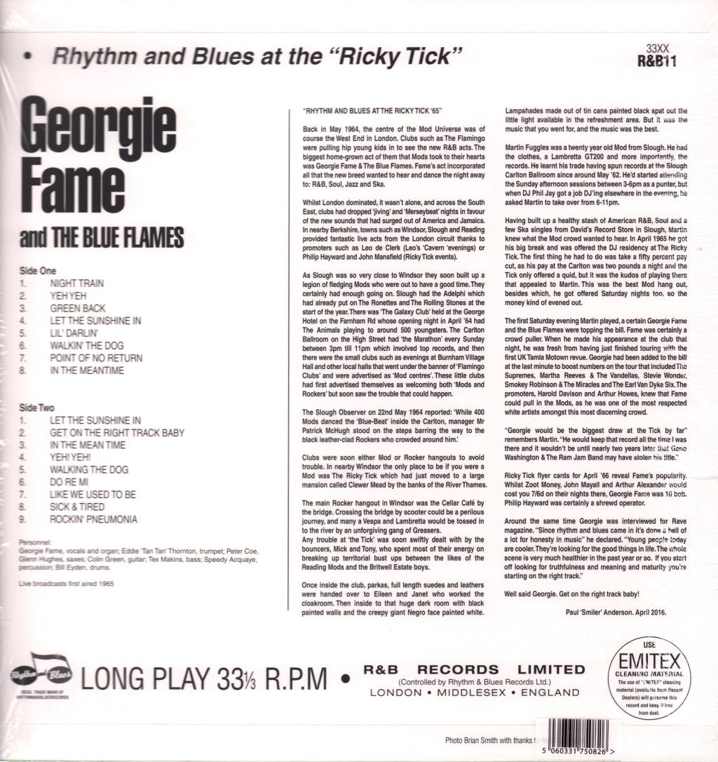 Georgie Fame And The Blue Flames - Rhythm And Blues At The Ricky Tick '65 - Lp