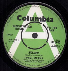 Frankie Vaughan - Hideaway - 7 Inch