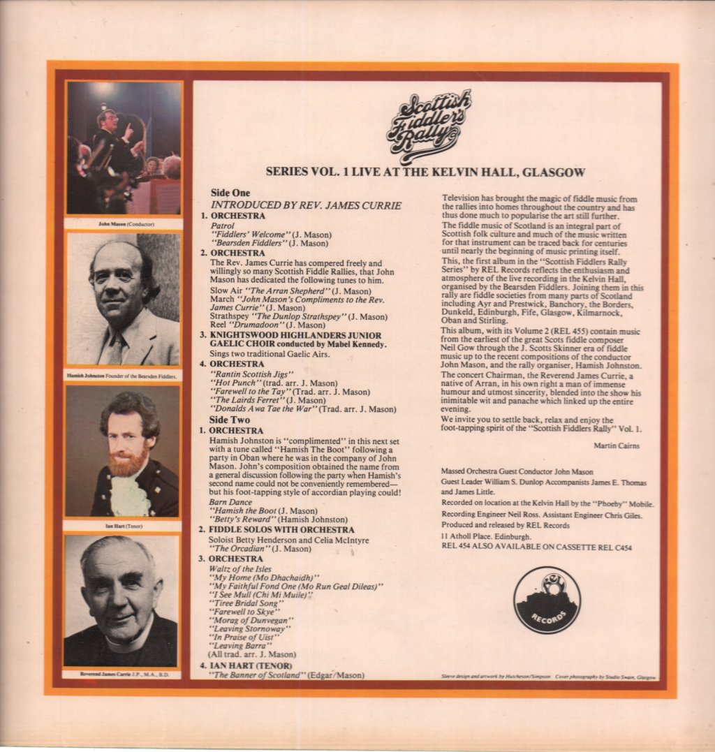 Scottish Fiddler's Rally - Vol 1 At The Kelvin Hall Glasgow - Lp