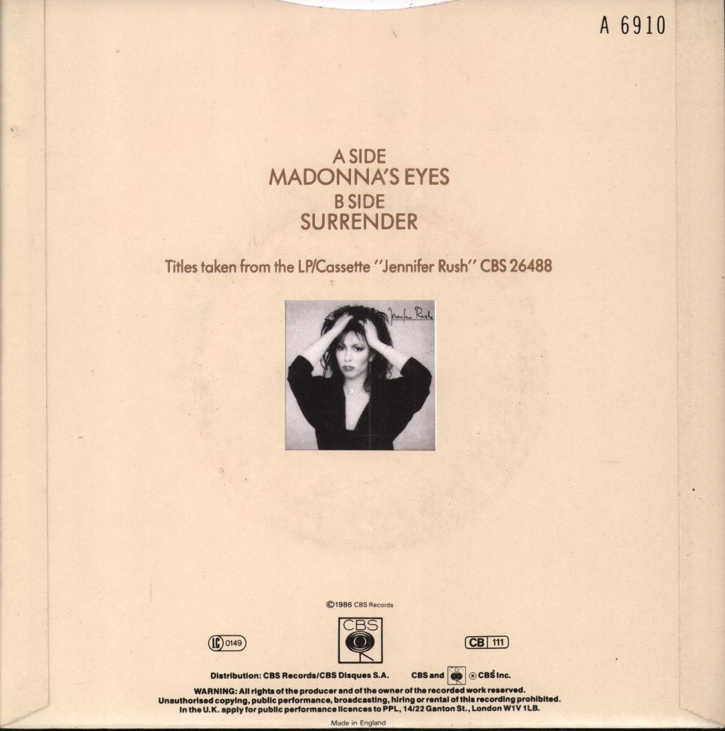 Jennifer Rush - Madonna's Eyes - 7 Inch