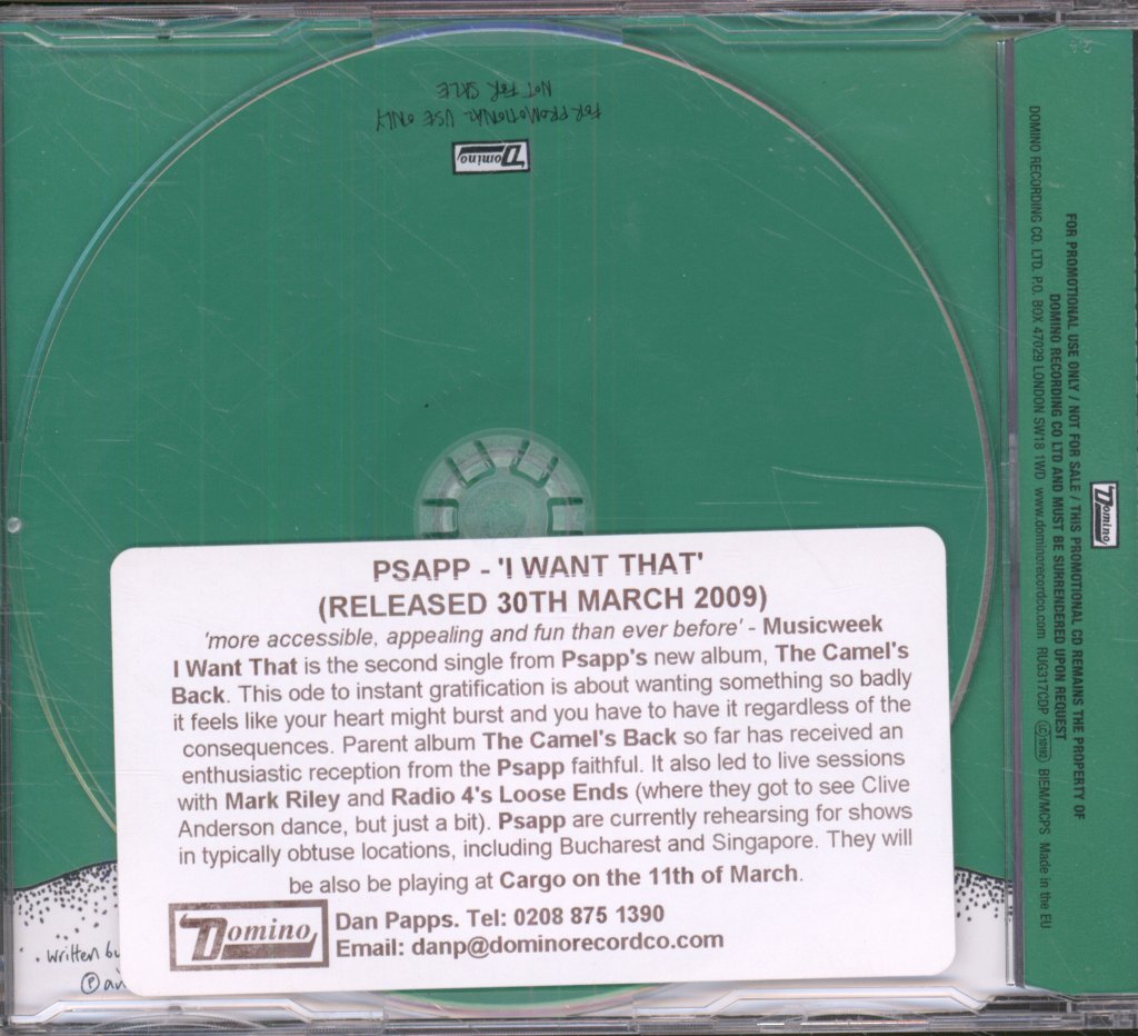Psapp - I Want That - Cd