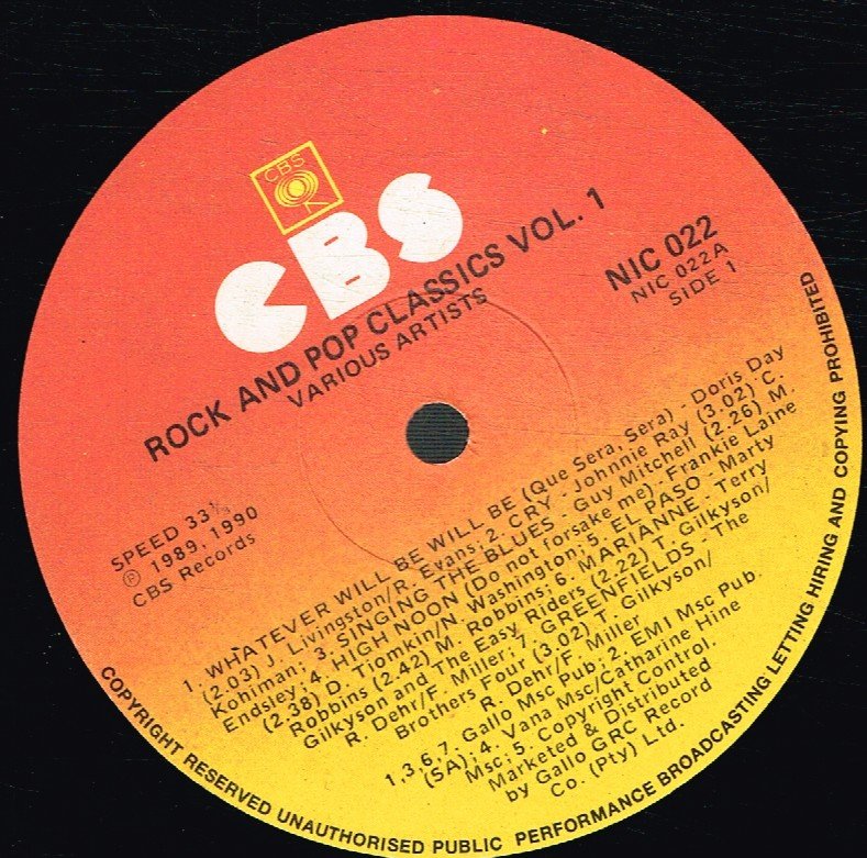 Various Artists - Rock and Pop Classics Volume 1 - Lp